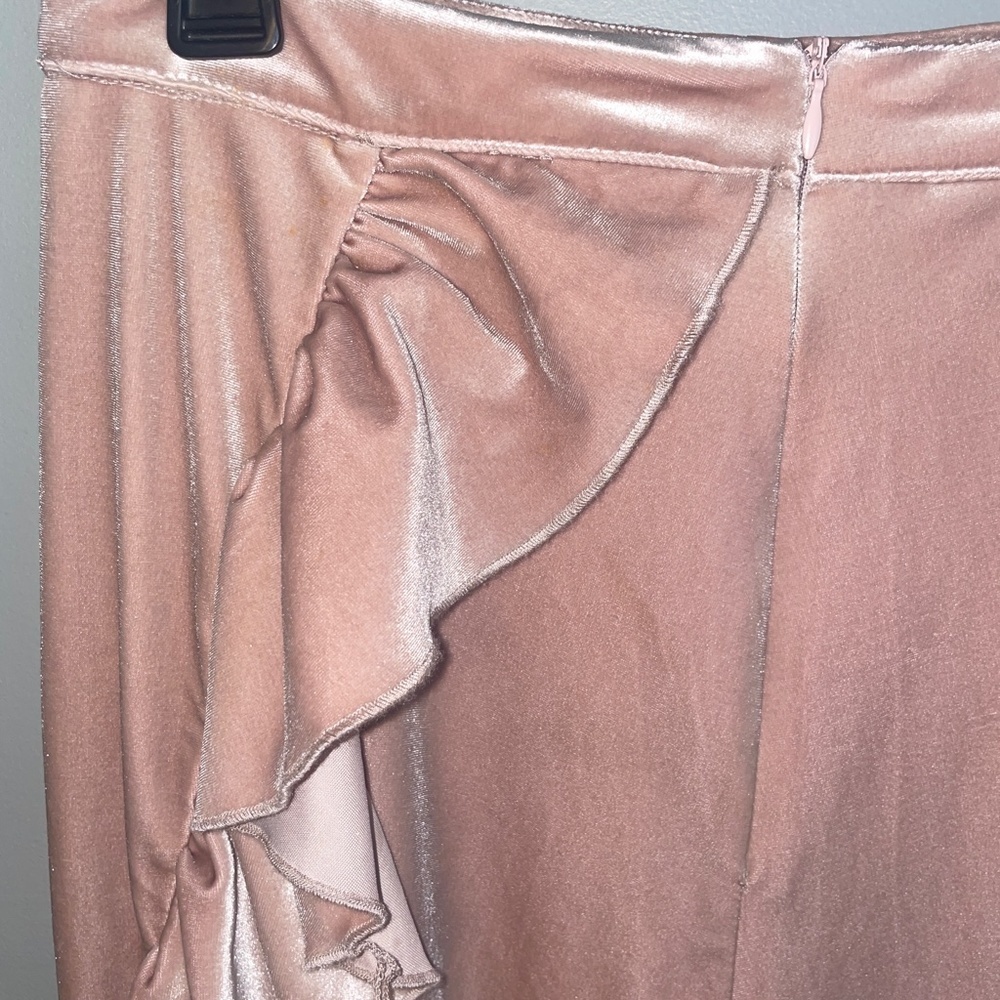 EUC Mia Joy by Joyfolie Blush Pink Velvet Ruffle Skirt Size Small - Picture 5 of 9